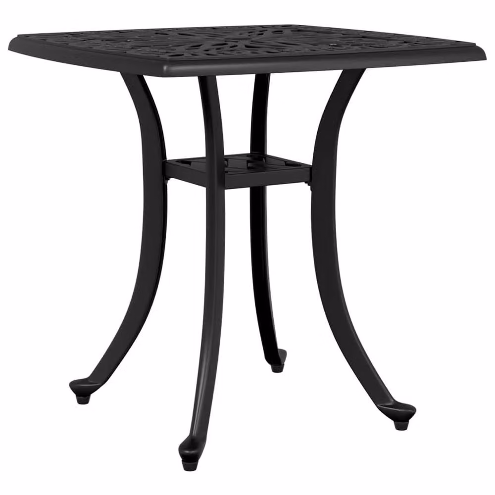 Berkfield Home Square Garden Table in Black Cast Aluminium, W/D/H: 53 x 53 x 53 cm – 3