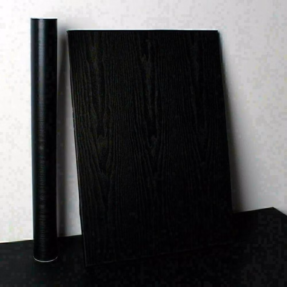 NESTLUNE Black Wood Grain Effect Self Adhesive Vinyl Wrap Wallpaper, W: 100 cm, H: 15 cm – 3