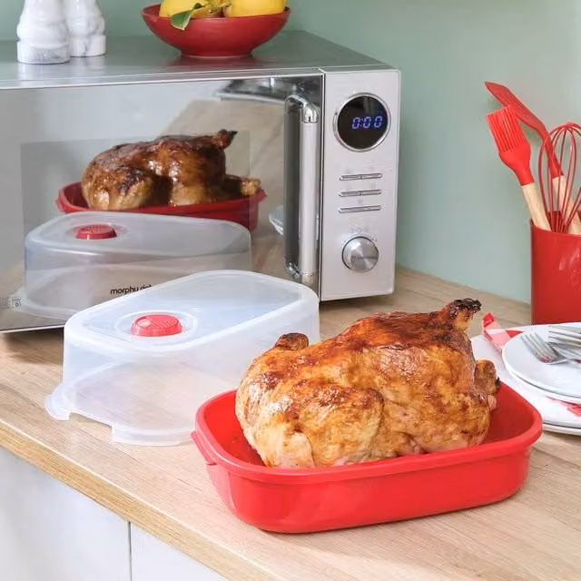 Basilico Microwave Tasty Roaster in Red