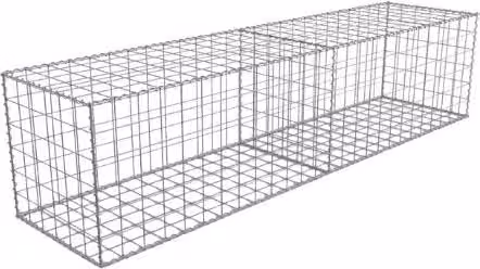 TCS Geotechnics Galvanised Steel Welded Wire Mesh Gabion Baskets, Silver, W/D/H: 200 x 50 x 50 cm