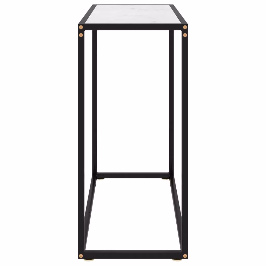 Berkfield Home Modern White Console Table with Tempered Glass, W/D/H: 80 x 35 x 75 cm – 3