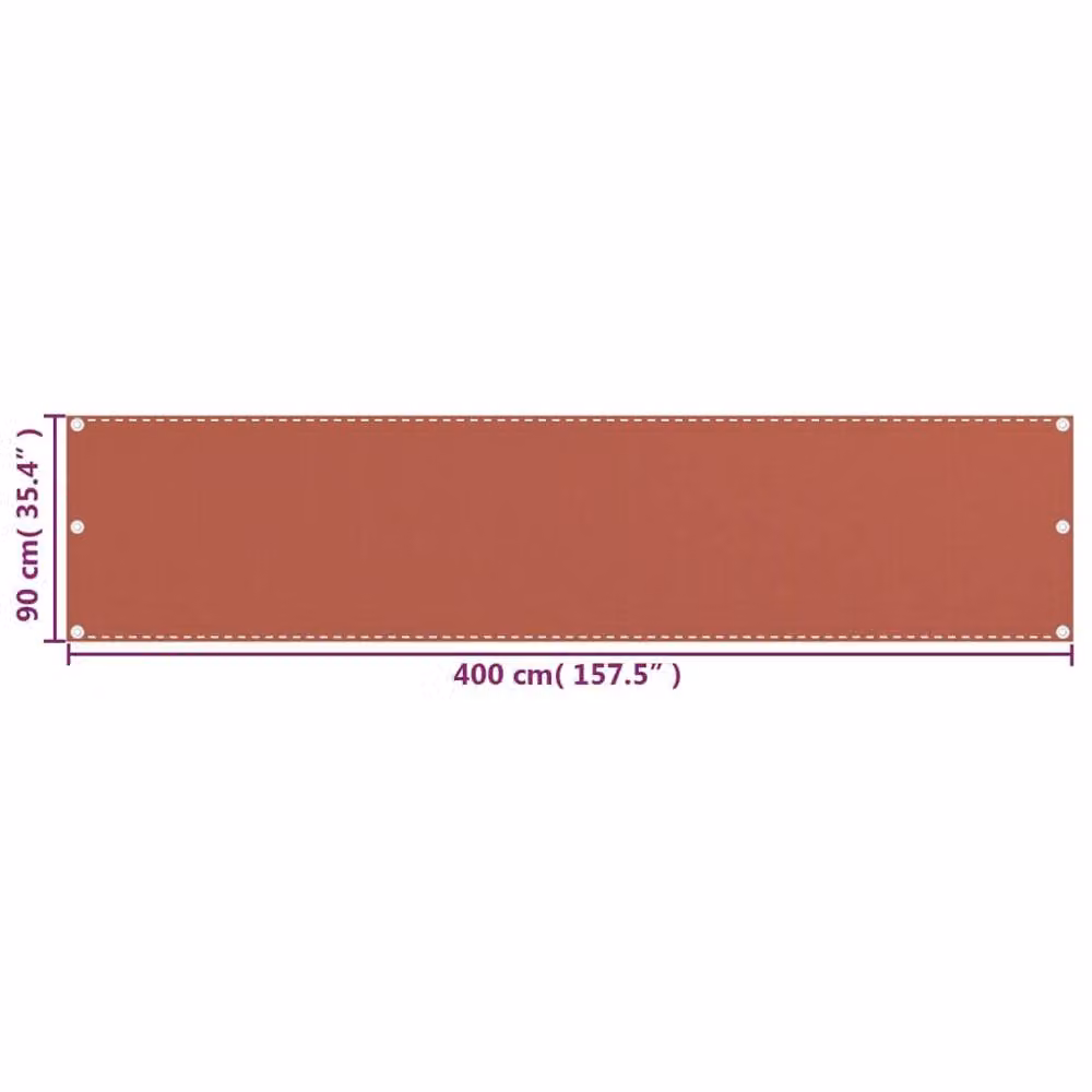 Berkfield Home Balcony Screen in Terracotta Orange, W: 90 cm, W: 400 cm – 3