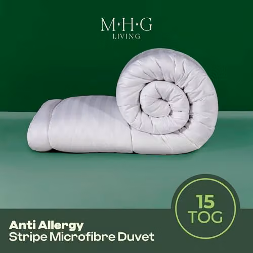MHG Living 15 Tog Anti-Allergy Microfibre Duvet, White – 2