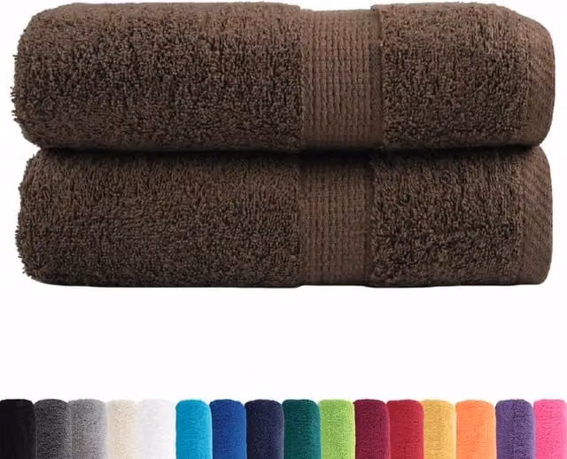 Berkfield Home SOLUND Premium Cotton Terry Guest Towels, Brown, 2 Pack, W: 30 cm, H: 50 cm, 600gsm – 1