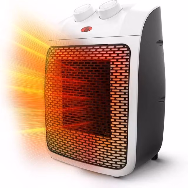 Keplin 2000W Ceramic Desk Fan Heater in White