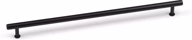 Handle & Home Matt Black Fluted Bar Handle and Coordinating Knob in Zinc, Length: 36 cm
