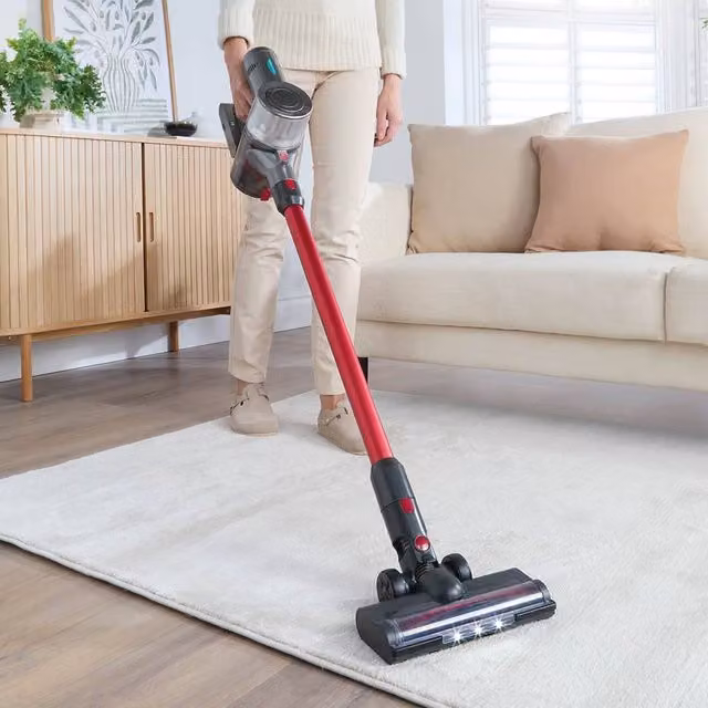 Bergstrom Multicolour Cordless Bagless Stick Vacuum Cleaner with Turbo Brush and LED Headlight