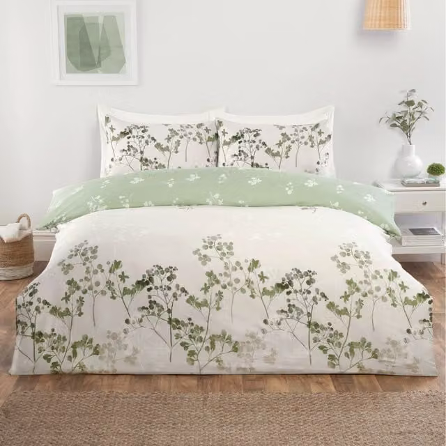 Rapport Home Shadow Floral Microfibre Polyester Complete Duvet Set with Pillowcase and Fitted Sheet, Multicolour, W: 140 cm, L: 200 cm