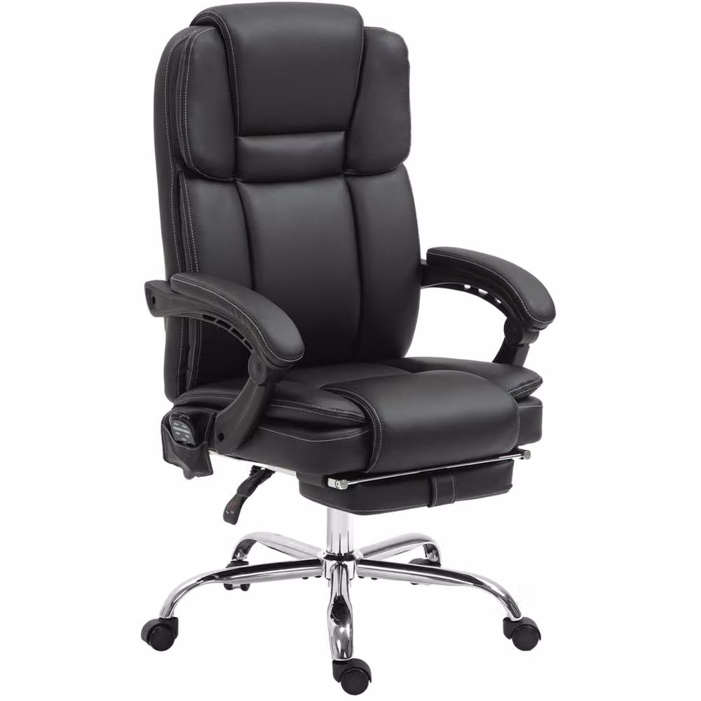 STILVORA Executive Office Chair in Black with Synthetic Leather, Headrest and Armrests – 3