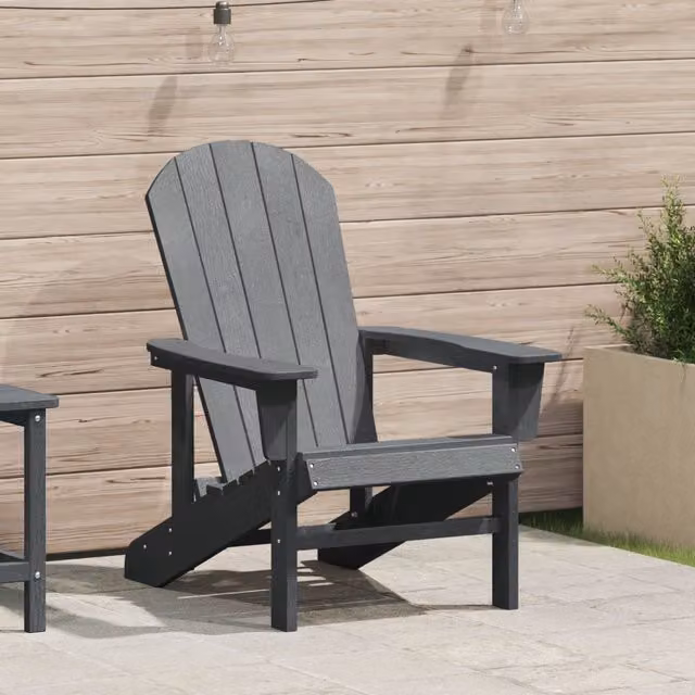 Berkfield Home Adirondack Chair in Light Grey, W/D/H: 74 x 82 x 91 cm