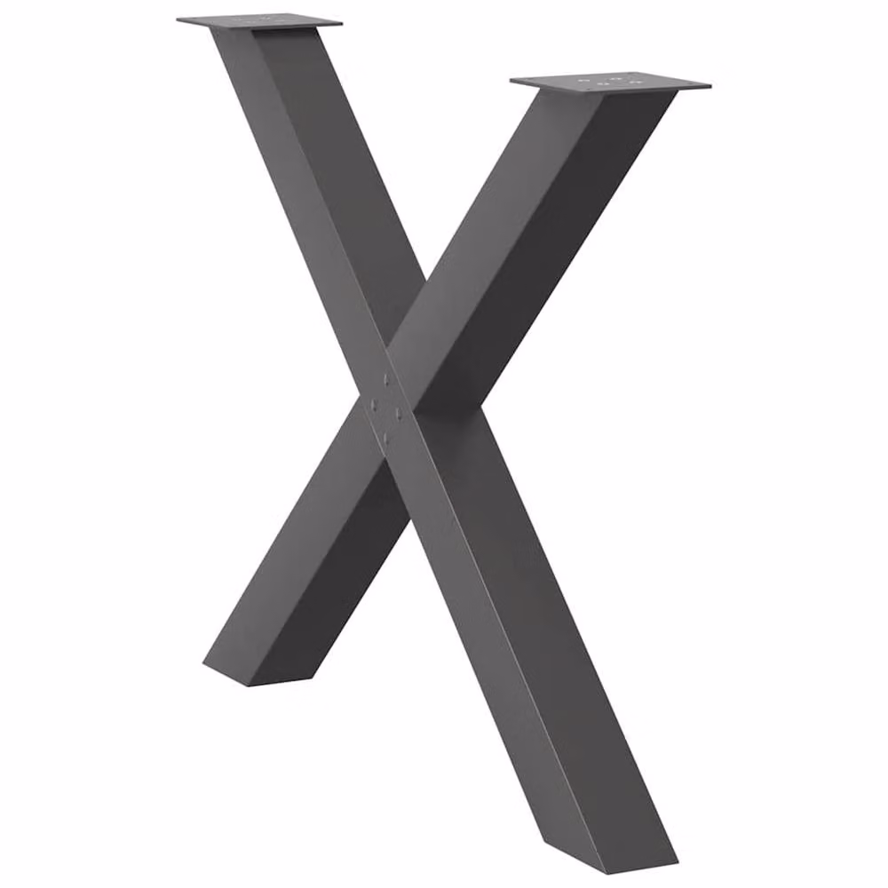 Berkfield Home X-Shaped Dining Table Legs, 2 Piece Steel Set in Anthracite Black, H: 72.5 cm x W: 90 cm – 4