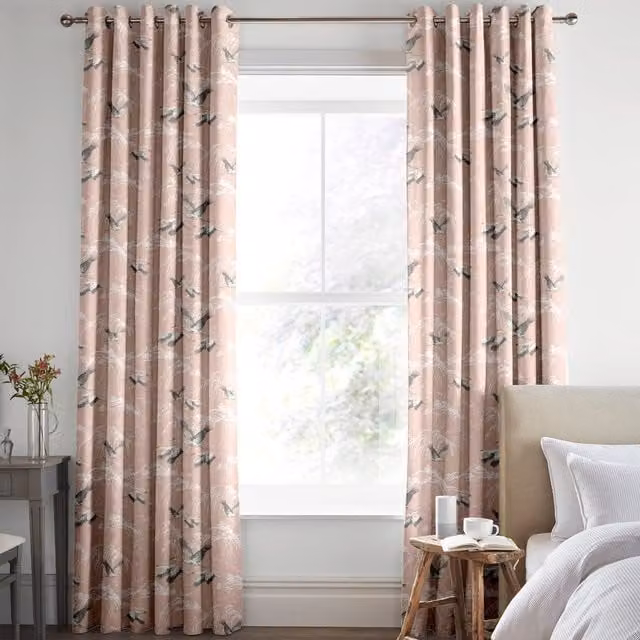 Laura Ashley Animalia Made to Measure Blackout Eyelet Curtain Panel in Pink