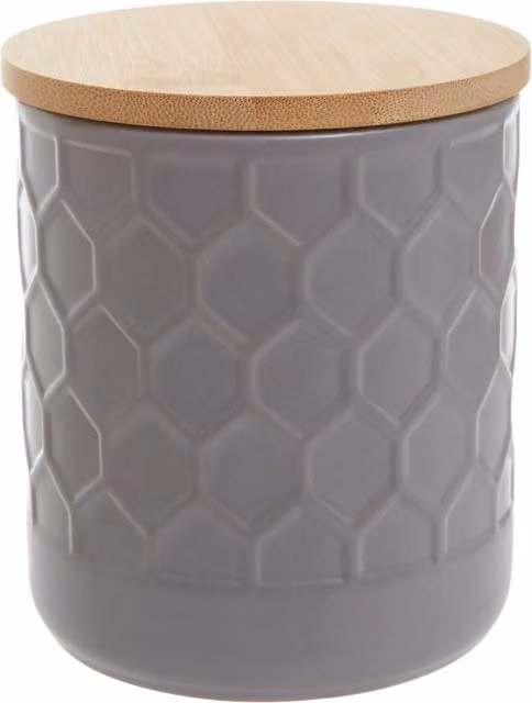 Orsina Maison by Premier Geome Geometric Stoneware Storage Canister, Grey, 550ml – 1