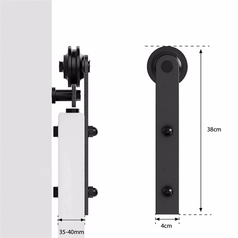 SPETLEK 5ft Sliding Barn Door Track System Kit in Matt Black Stainless Steel – 2