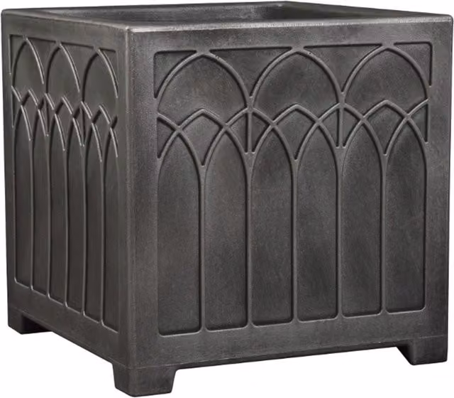Shop4allsorts Large Gothic Square Planter in Grey Plastic