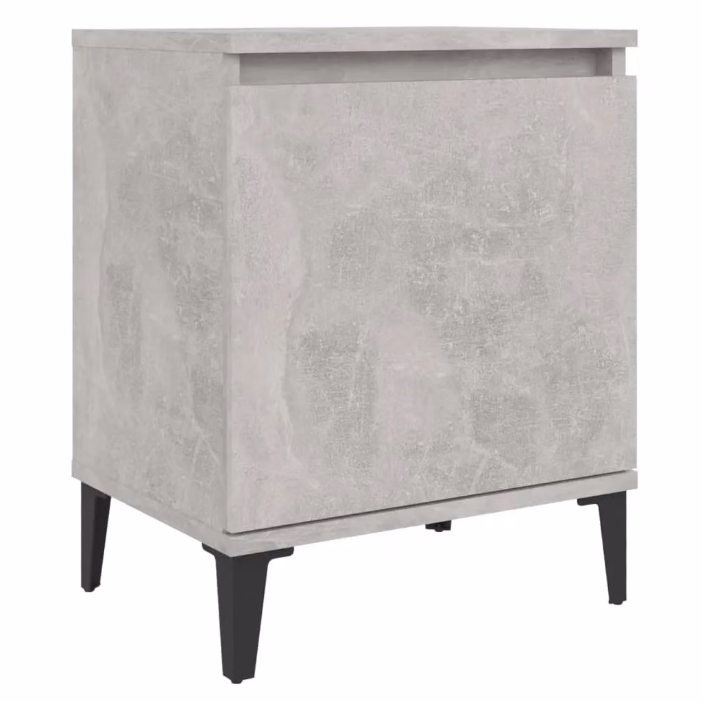 Berkfield Home Bed Cabinet with Metal Legs in Concrete Grey, W/D/H: 40 x 30 x 50 cm – 2