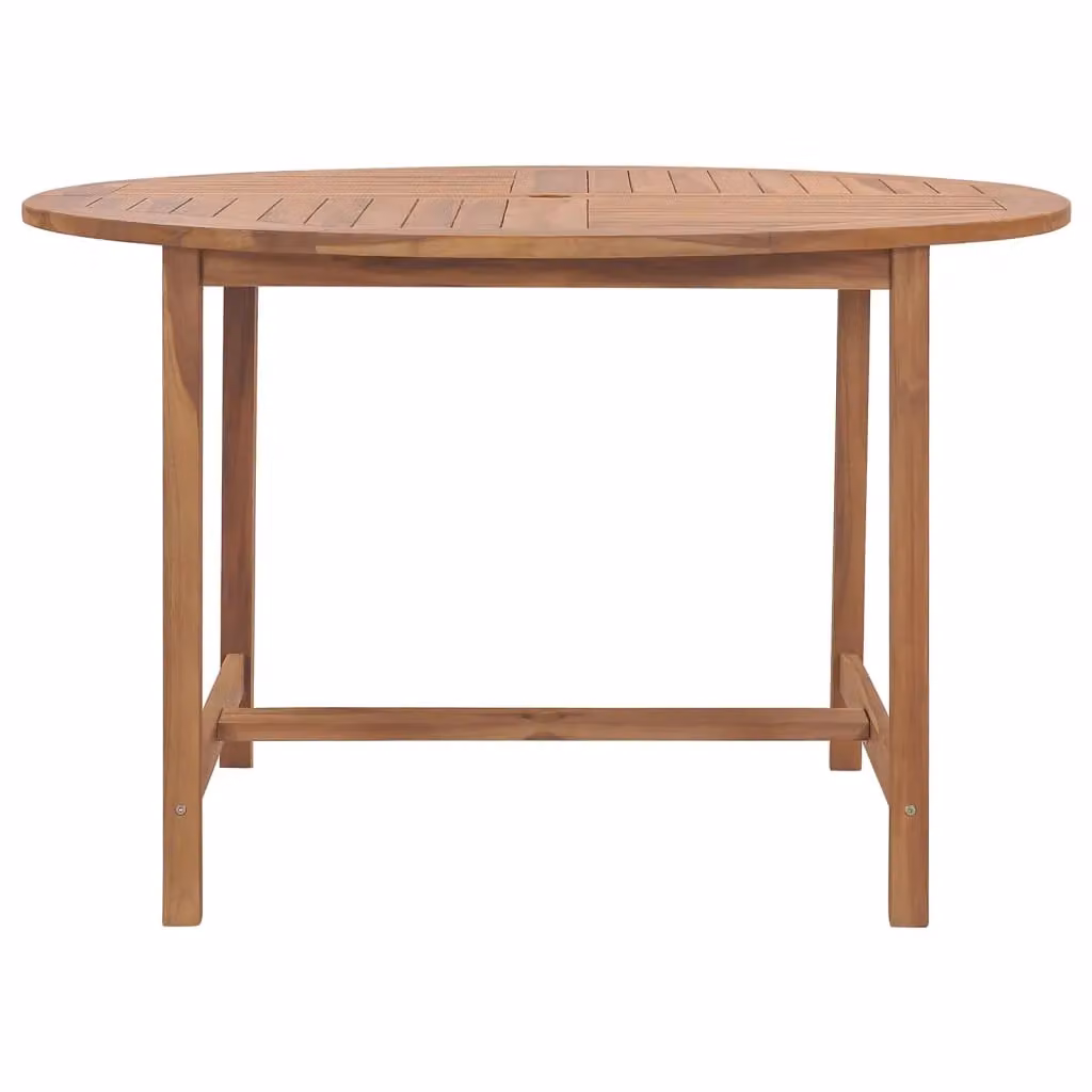 Berkfield Home Garden Solid Teak Wood Dining Table in Brown, Diameter: 110 cm, Height: 75 cm – 2