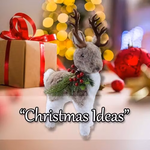 VFM e-Store Christmas Standing Deer Decoration in Grey and White, H 38 cm x W 10 cm x D 10 cm – 5