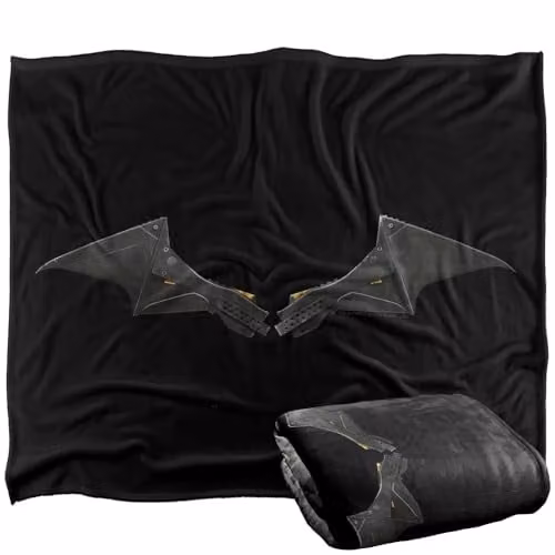 Warner Bros. The Batman 2022 Logo Black Slate Silky Touch Super Soft Fleece Throw Blanket, W: 152.4 cm x D: 127.0 cm