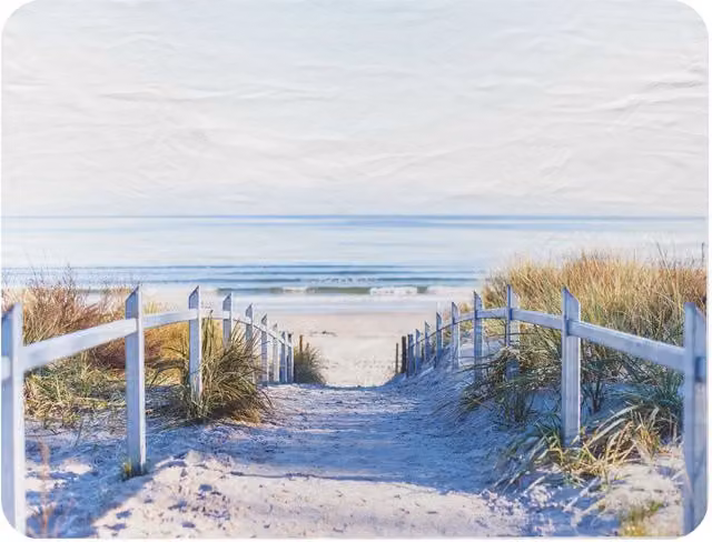 Benjamin Tate Design Path to the Beach at Baltic Sea Fleece Blanket in White, Beige and Multicolour, W/D/H: 120 x 150 cm – 2