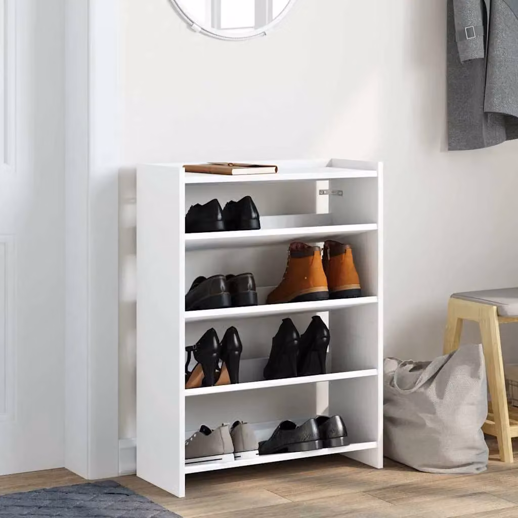 Berkfield Home White MDF Shoe Rack, W/D/H: 60 x 25 x 81 cm – 2