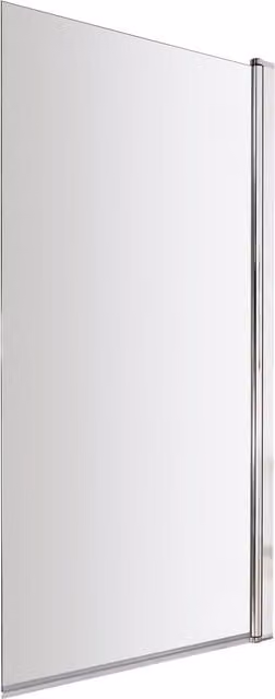 Balterley Reversible 6mm Toughened Safety Glass Bath Screen with Easy Clean Coating, Chrome and Silver