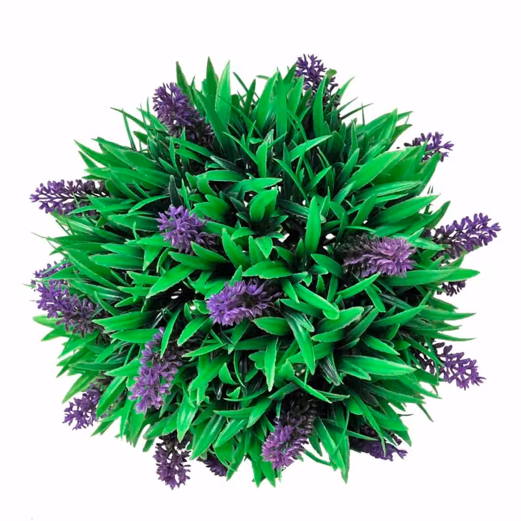 Berkfield Home Set of 2 Artificial Green Boxwood Balls with Purple Lavender, Height: 28 cm – 2