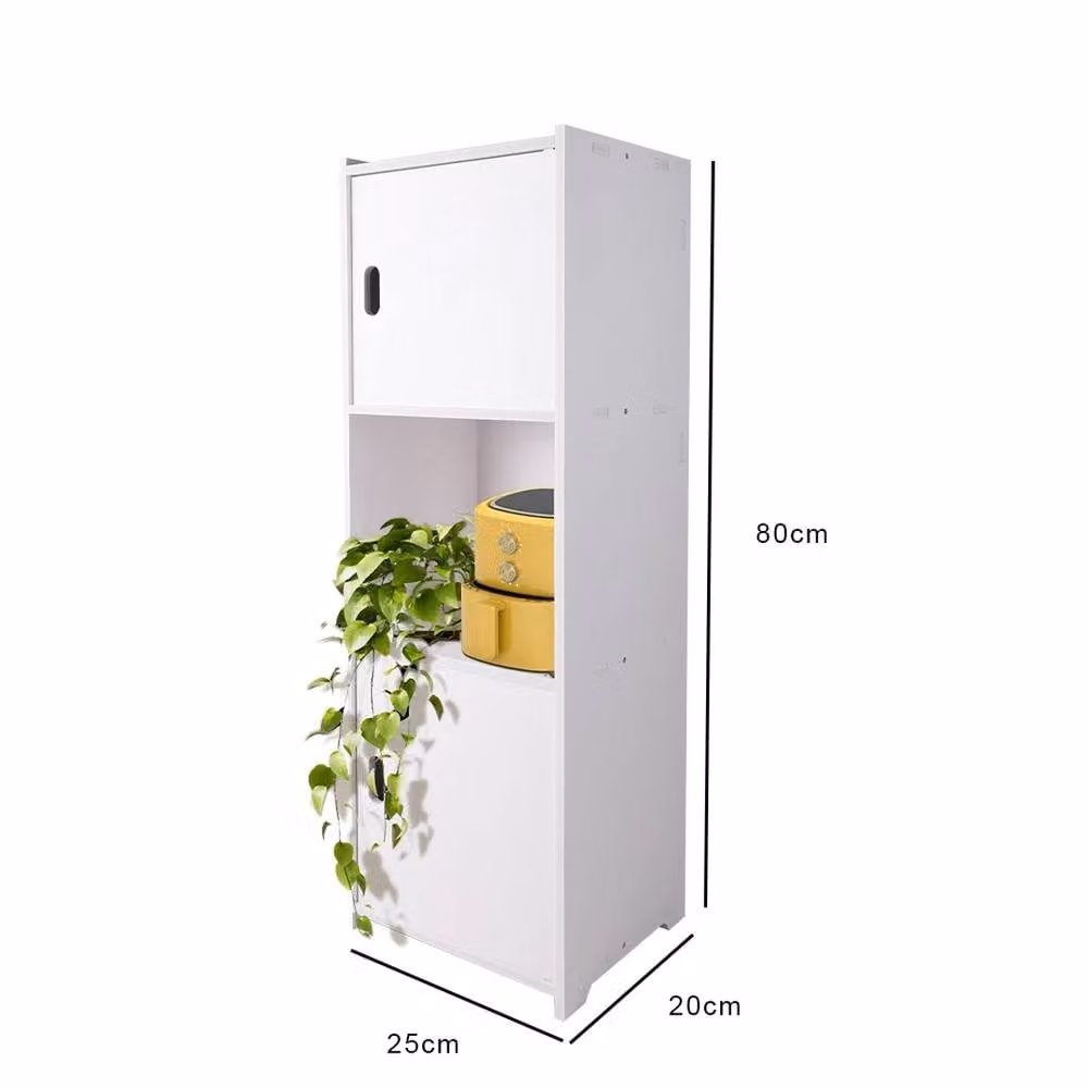 VOGREX White Freestanding Waterproof Bathroom Storage Cabinet with Internal Shelves and Hinged Doors – 2