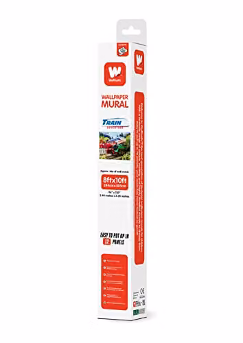 Walltastic Train Adventure 46641 Wallpaper Mural, Multicolour, H 243.8 cm x W 304.8 cm – 4