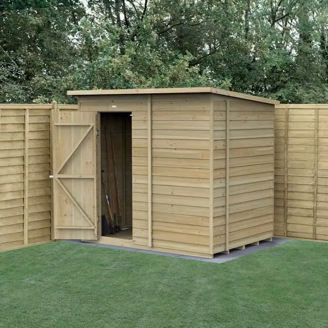 Forest Garden Brown Wood Pent Shed