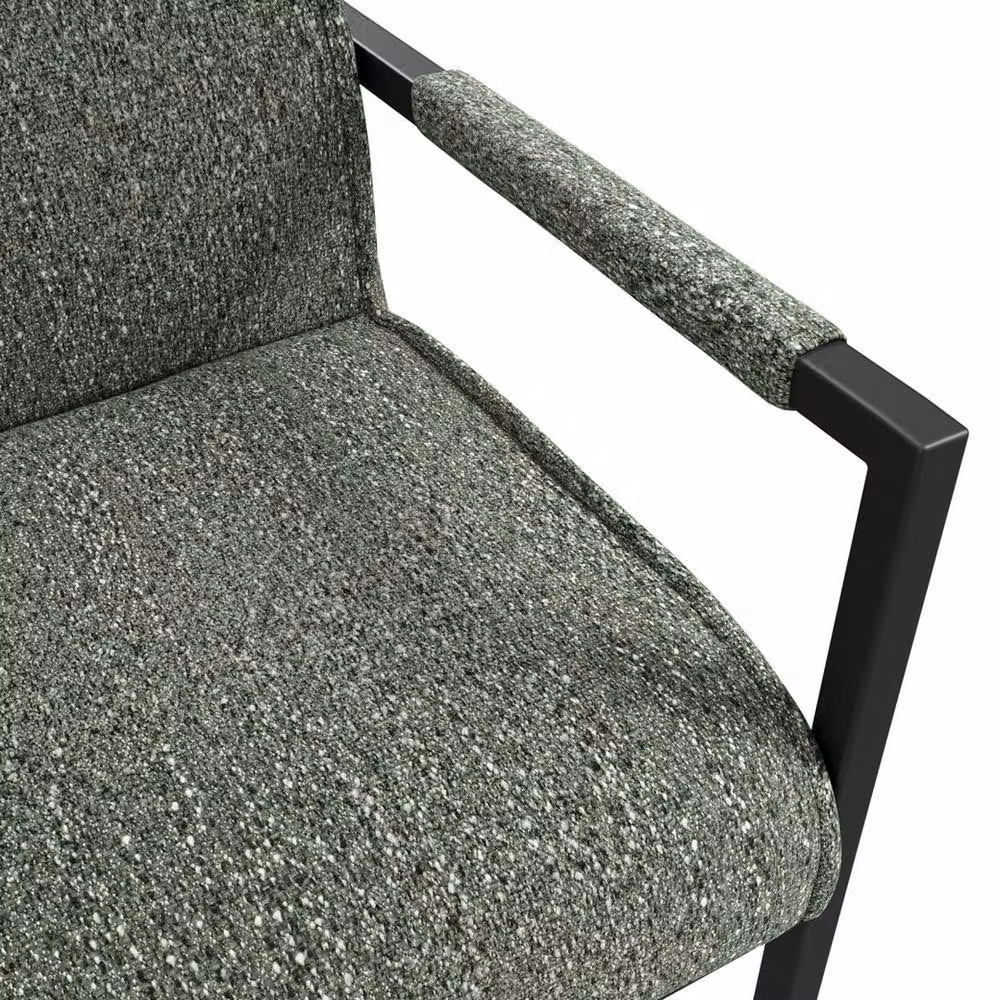 Lemon Pavilion Furniture Cleaver Dining Armchairs in Light Green Tweed and Black Metal, 2 Pack – 3