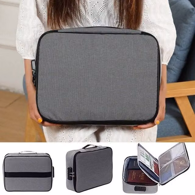 KORVIXA Waterproof Document Box Storage Organizer in Grey, Width: 50 cm