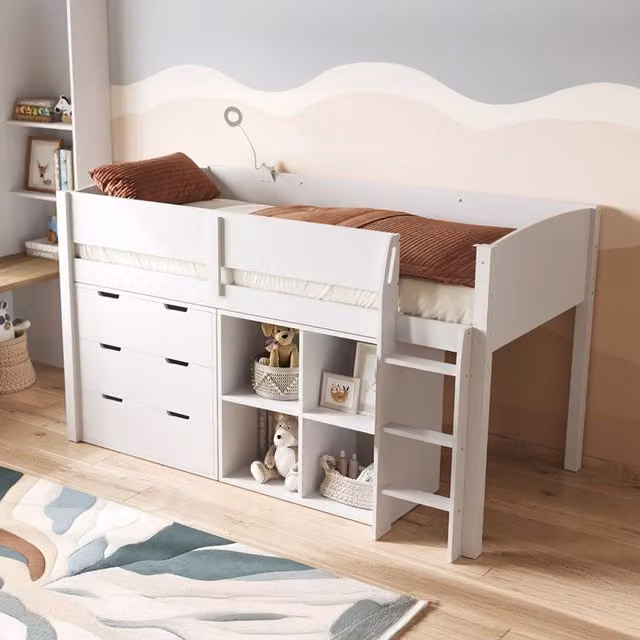 Flair Loop Midsleeper Bed Full Set in White