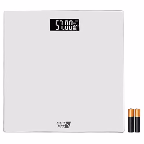 Get Fit Digital Bathroom Scales with LCD Display and Auto Shutoff in White