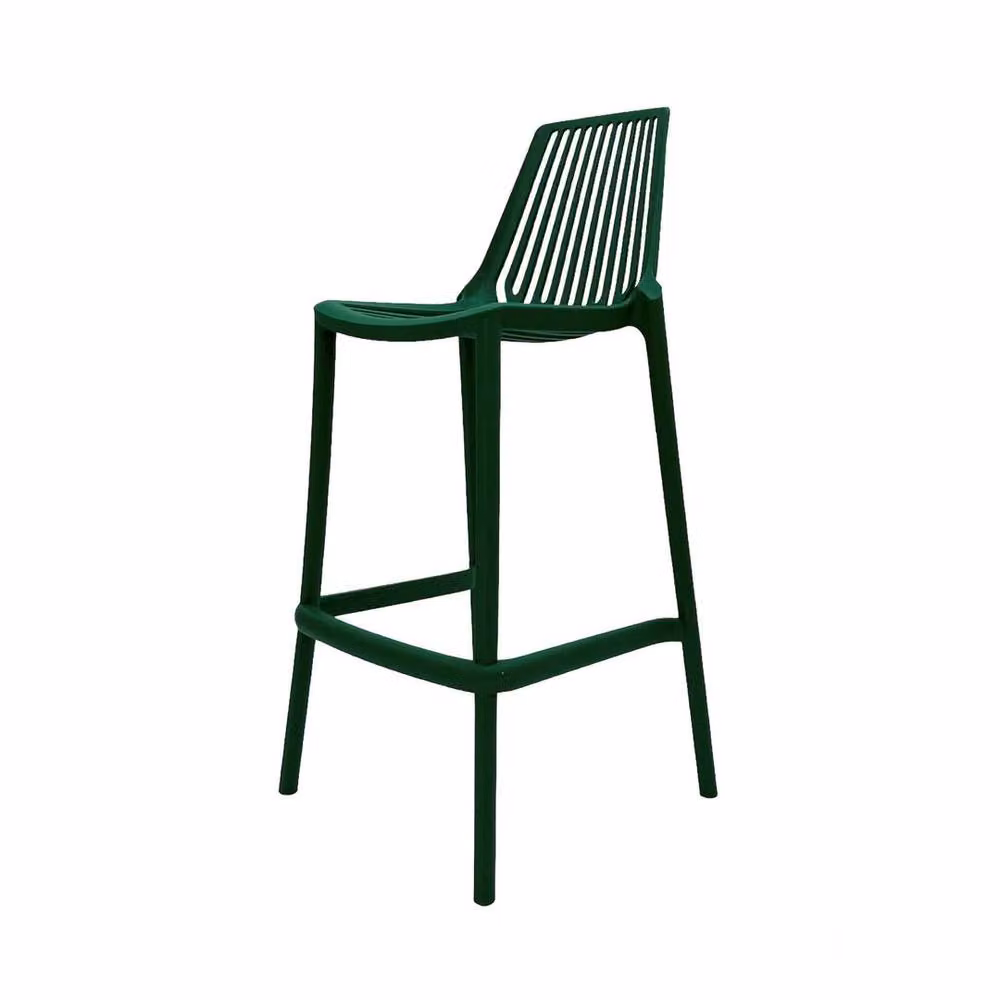 PAWNORA Green Plastic Stackable Bar Stools for Kitchen and Dining Rooms – 2