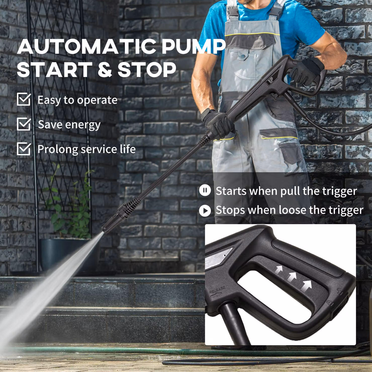 DURHAND 1800W High Pressure Washer, 150 Bar, 510 L/h Flow, Green – 10