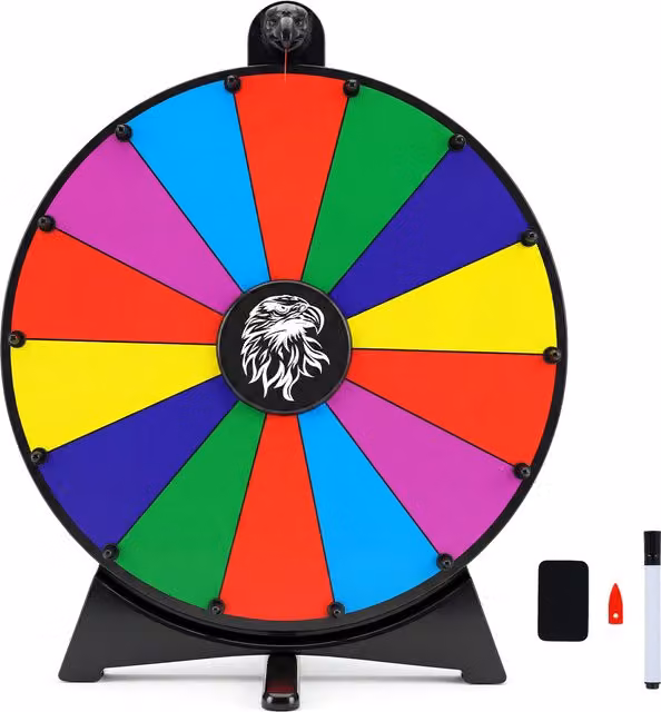 COSTWAY Spinning Prize Wheel in Black and Multicolour