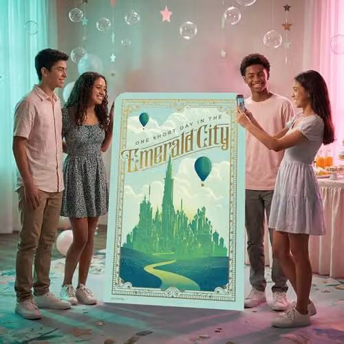 Star Cutouts SC4656 Wicked Emerald City Backdrop Sailboard Cardboard Cutout, Green, Height: 133 cm – 2