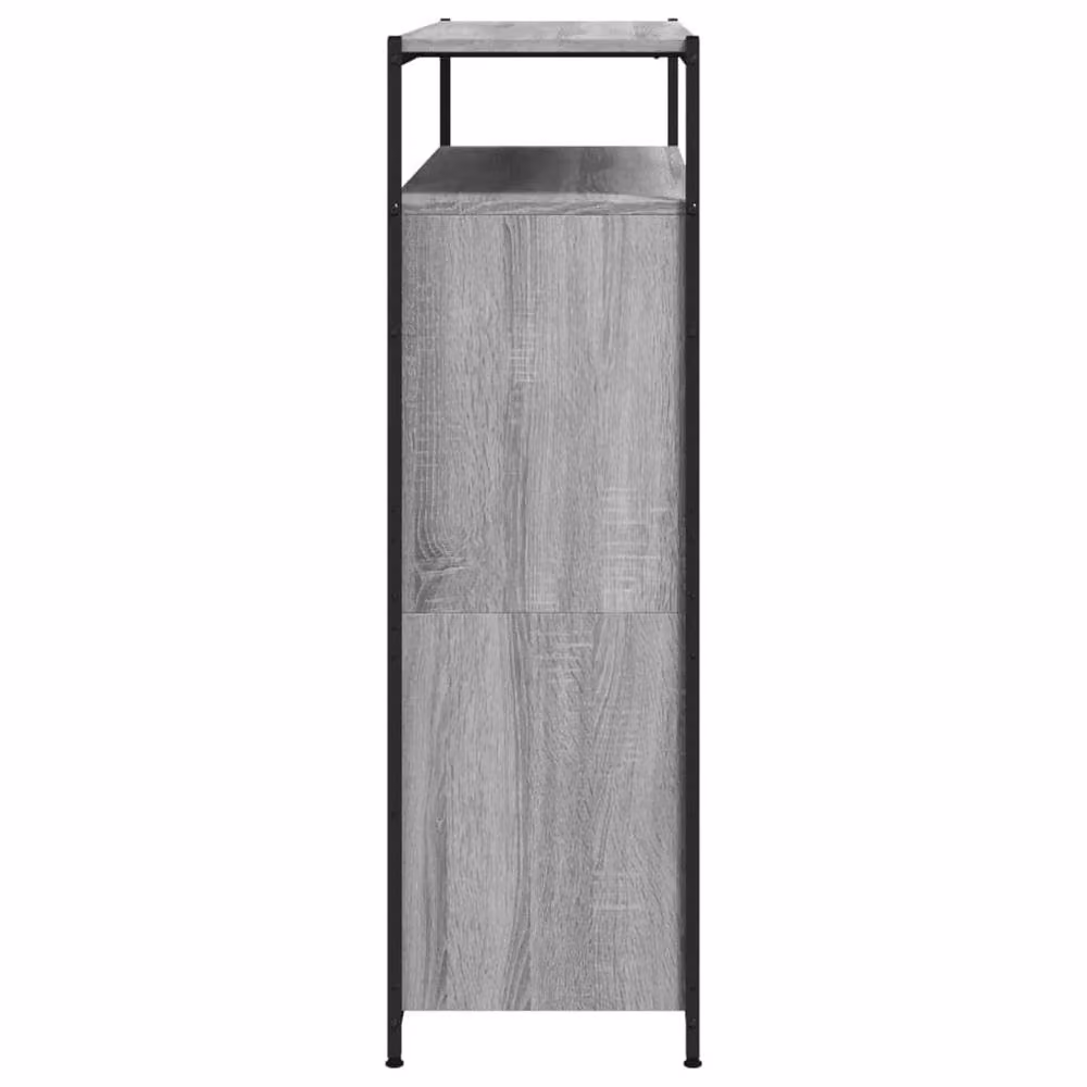 Berkfield Home Grey Shoe Cabinet with 4 Tilting Compartments, W/D/H: 100 x 34 x 112 cm – 3