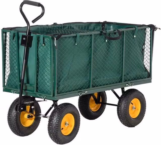NESTLUNE Heavy Duty Garden Cart Trolley in Green – 1