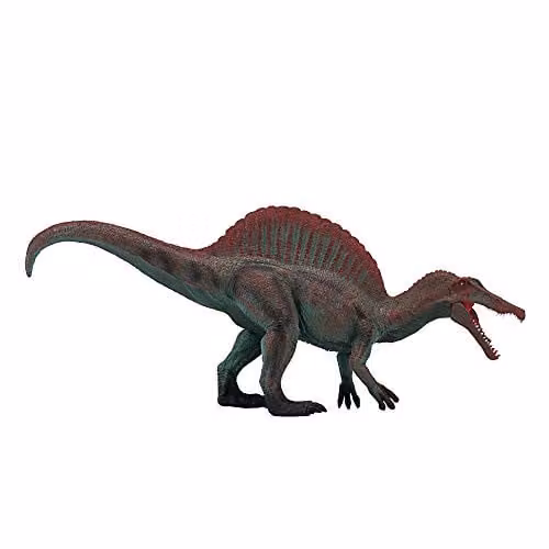 MOJO Deluxe Spinosaurus Hand-Painted Toy Figure with Moving Jaw Feature, Farmland Collection, Multicolour