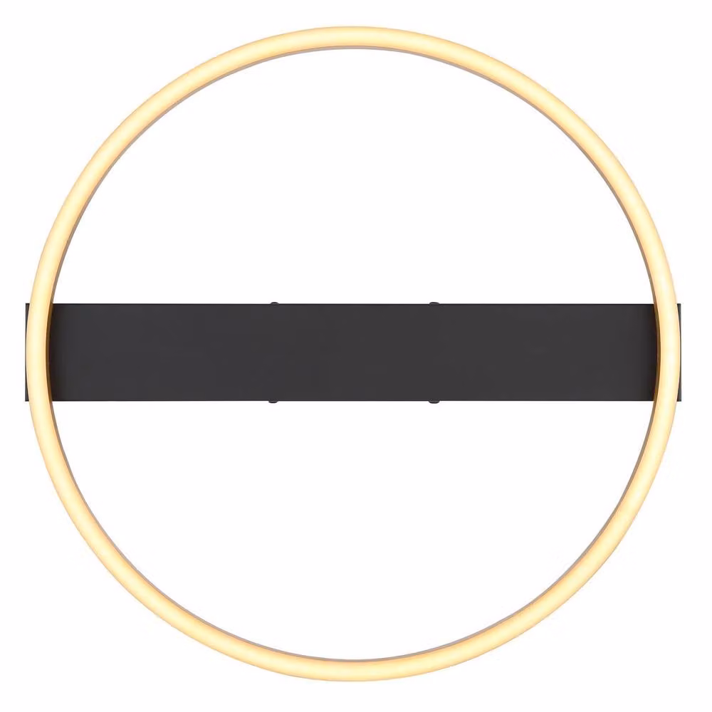 Netlighting Luffy Integrated LED Semi Flush Ceiling Light in Black and Gold/Brass with Warm White 3000K Light – 2