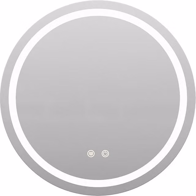 Livingandhome Round Dimmable LED Wall Mounted Bathroom Mirror in Silver, Diameter: 60 cm