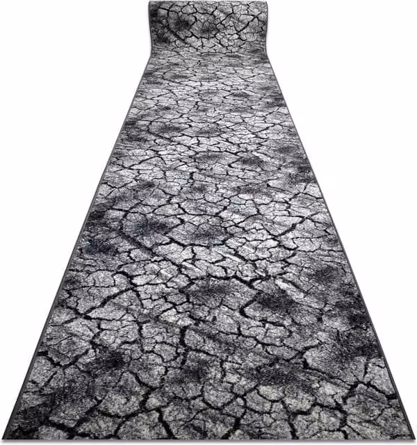 RugsX Silver Terra Runner in Grey, W: 100 cm, L: 400 cm