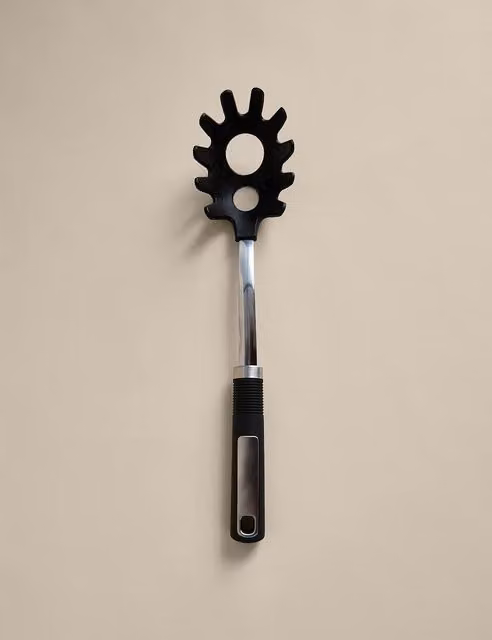M&S Black Nylon Pasta Serving Spoon with Soft Grip Handle
