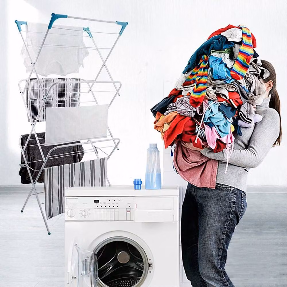 PAWNORA 3 Tier Foldable Metal Clothes Dryer Airer in Silver and White – 2