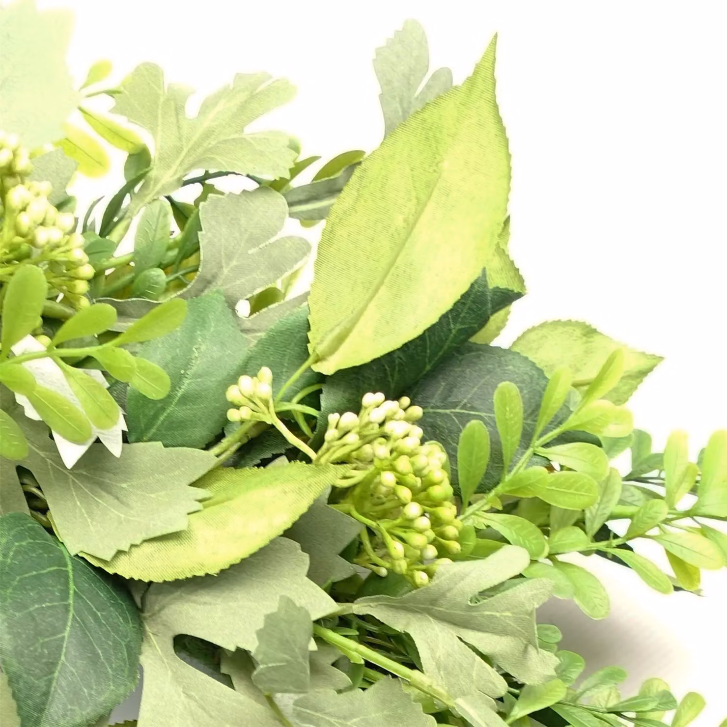 Leaf UK Green Artificial Fern Wreath, Diameter: 50 cm – 4