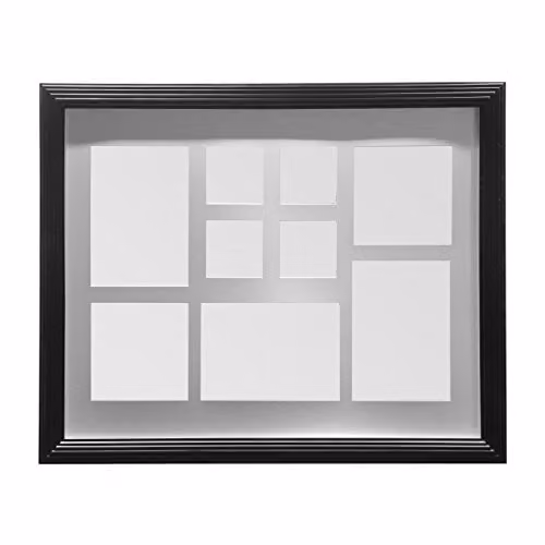 Premier Housewares Multi-Photo Wall Frame, Black, W: 50 cm, H: 40 cm, D: 2 cm – 2