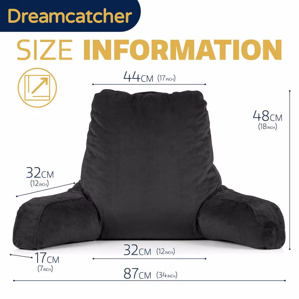 Dreamcatcher Black Velvet Memory Foam Wedge Reading Pillow with Removable Cover – 7