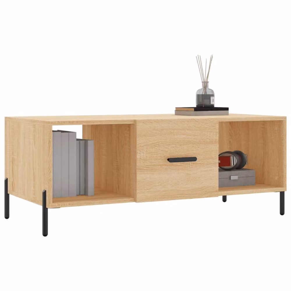 Berkfield Home Sonoma Oak Coffee Table in Brown, W/D/H: 102 x 50 x 40 cm – 2